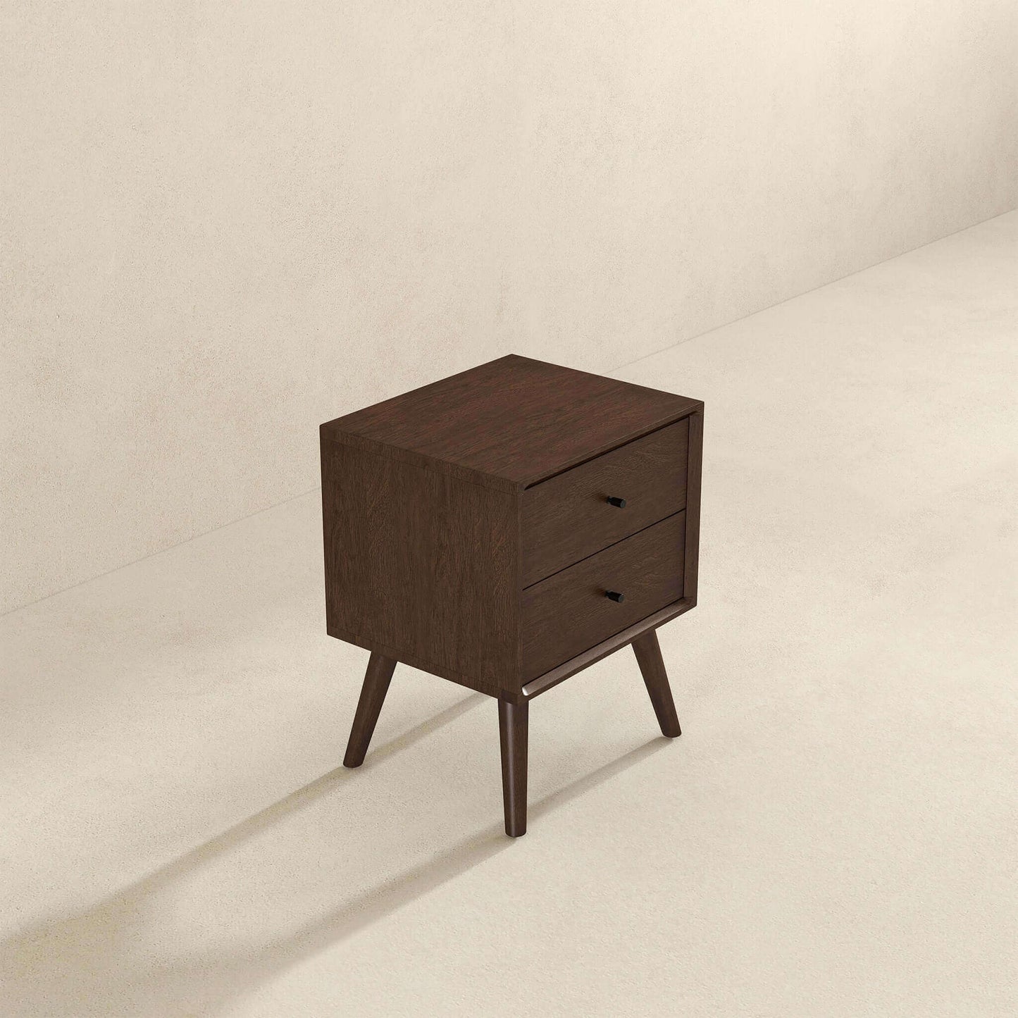 Caroline Walnut Night Stand 2-Drawer - Baha-Furniture