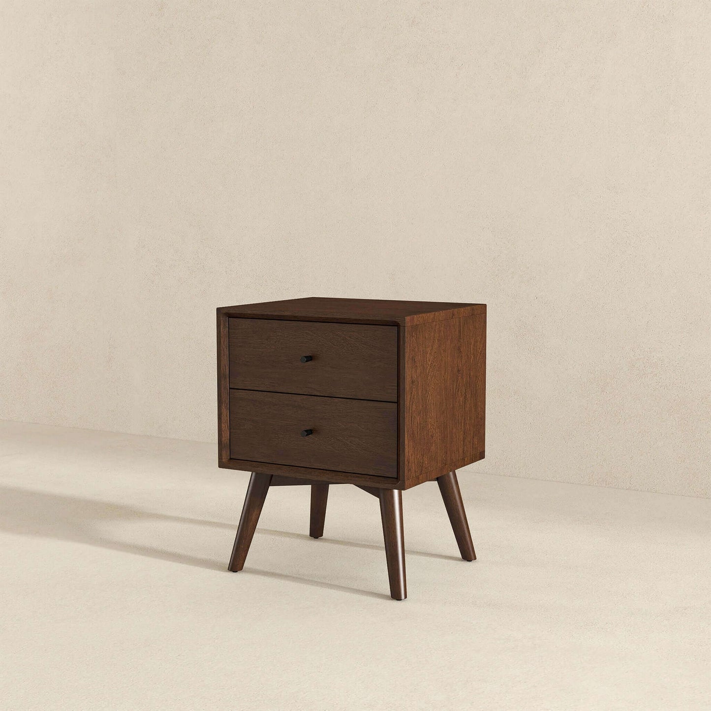 Caroline Walnut Night Stand 2-Drawer - Baha-Furniture
