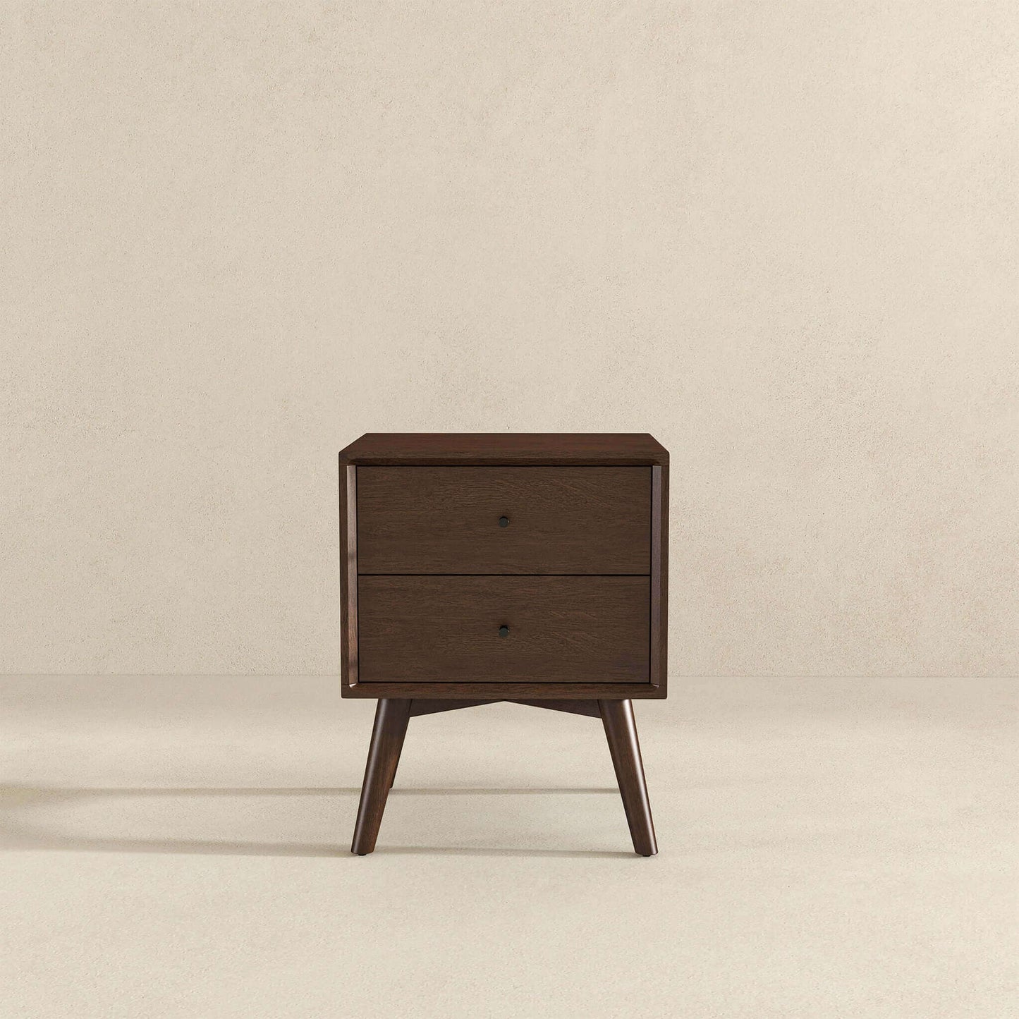 Caroline Walnut Night Stand 2-Drawer - Baha-Furniture