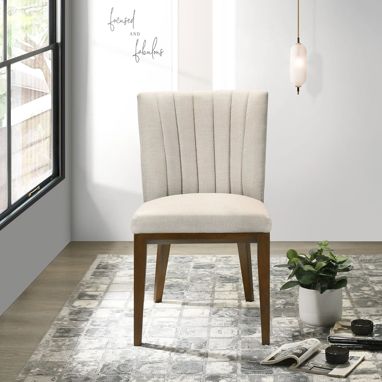 Elmwood Fabric Dining Chair (Set Of 2) - Baha-Furniture