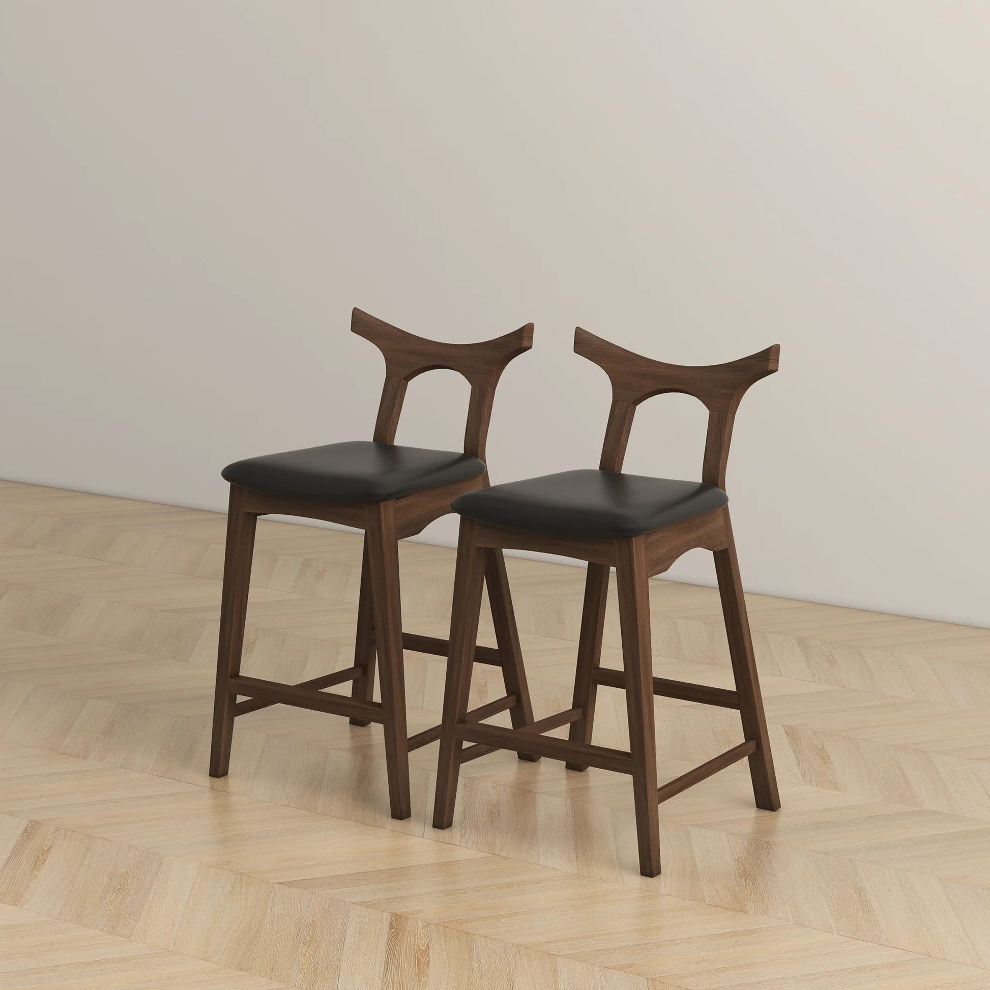 Hester Solid Wood Upholstered Square Bar Chair (Set Of 2) - Baha-Furniture