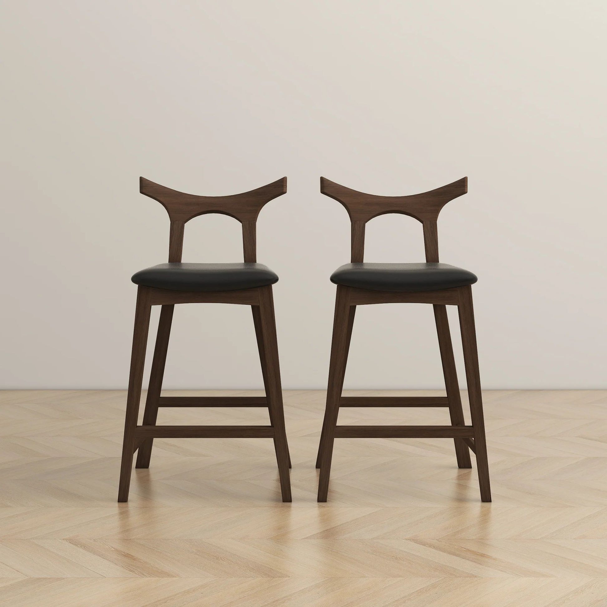Hester Solid Wood Upholstered Square Bar Chair (Set Of 2) - Baha-Furniture