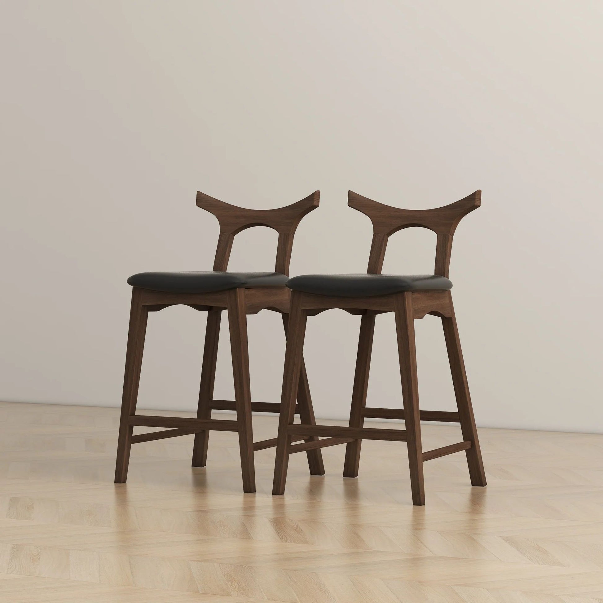 Hester Solid Wood Upholstered Square Bar Chair (Set Of 2) - Baha-Furniture