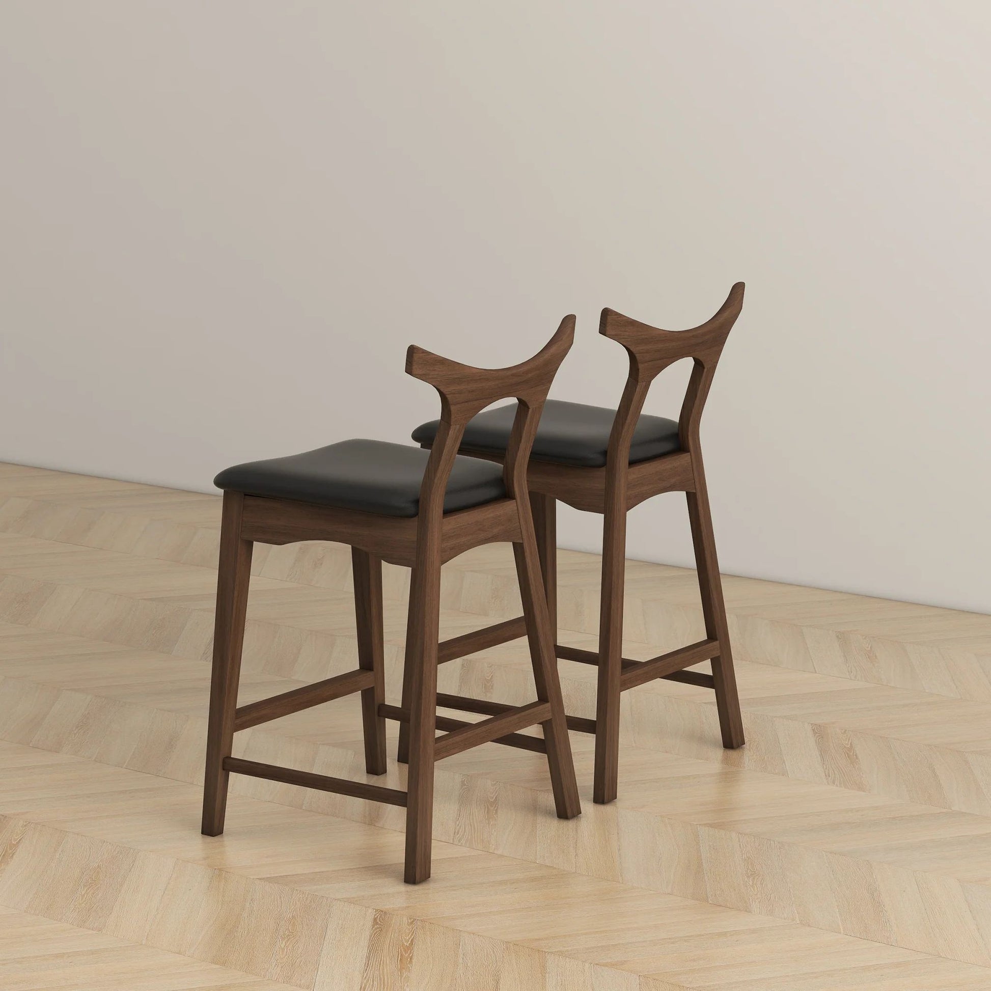 Hester Solid Wood Upholstered Square Bar Chair (Set Of 2) - Baha-Furniture