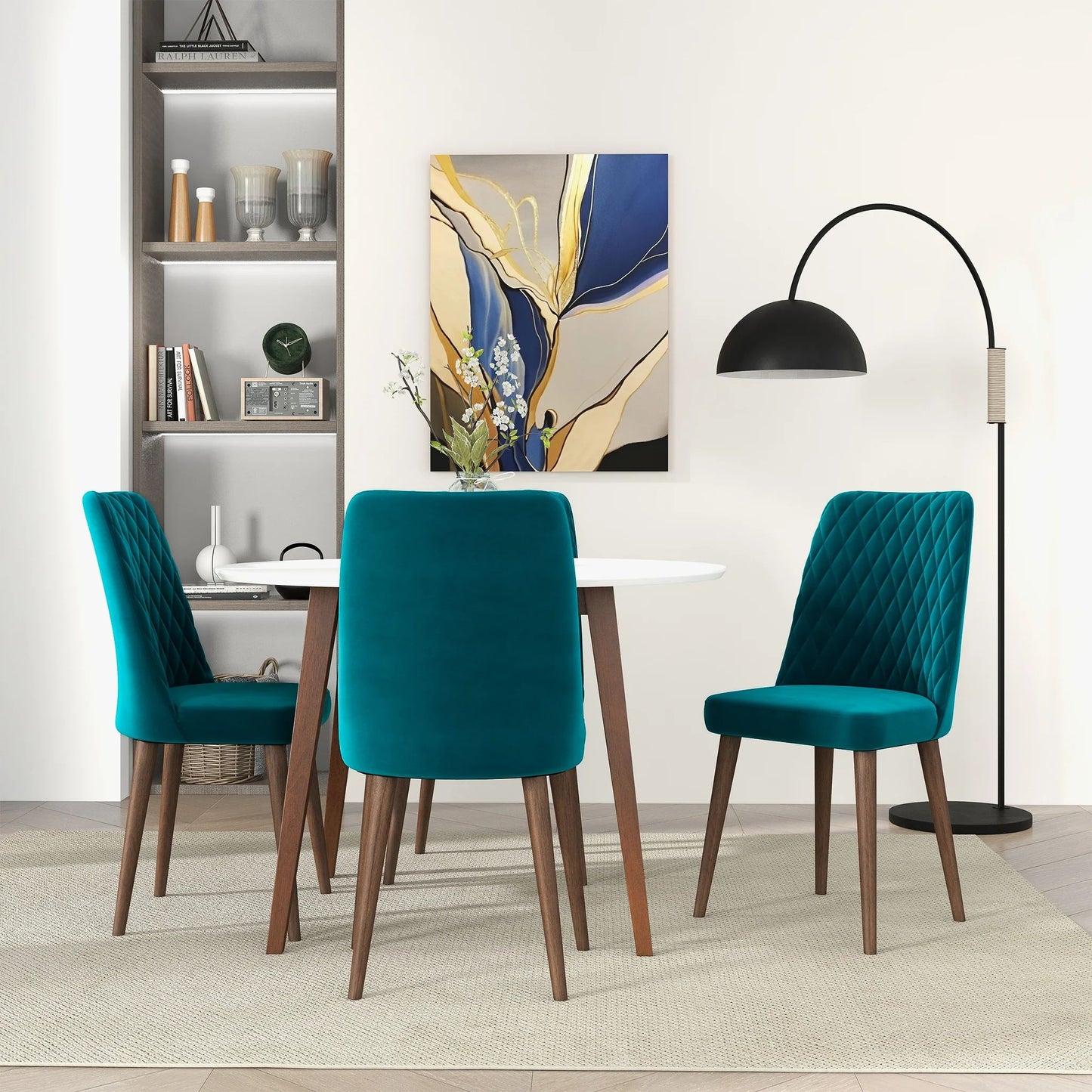 Katie Teal Velvet Dining Chair (Set Of 2) - Baha-Furniture