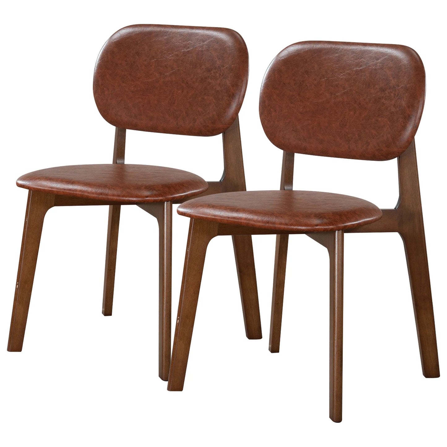 Kelsey Brown Leather Dining Chair (Set Of 2) - Baha-Furniture