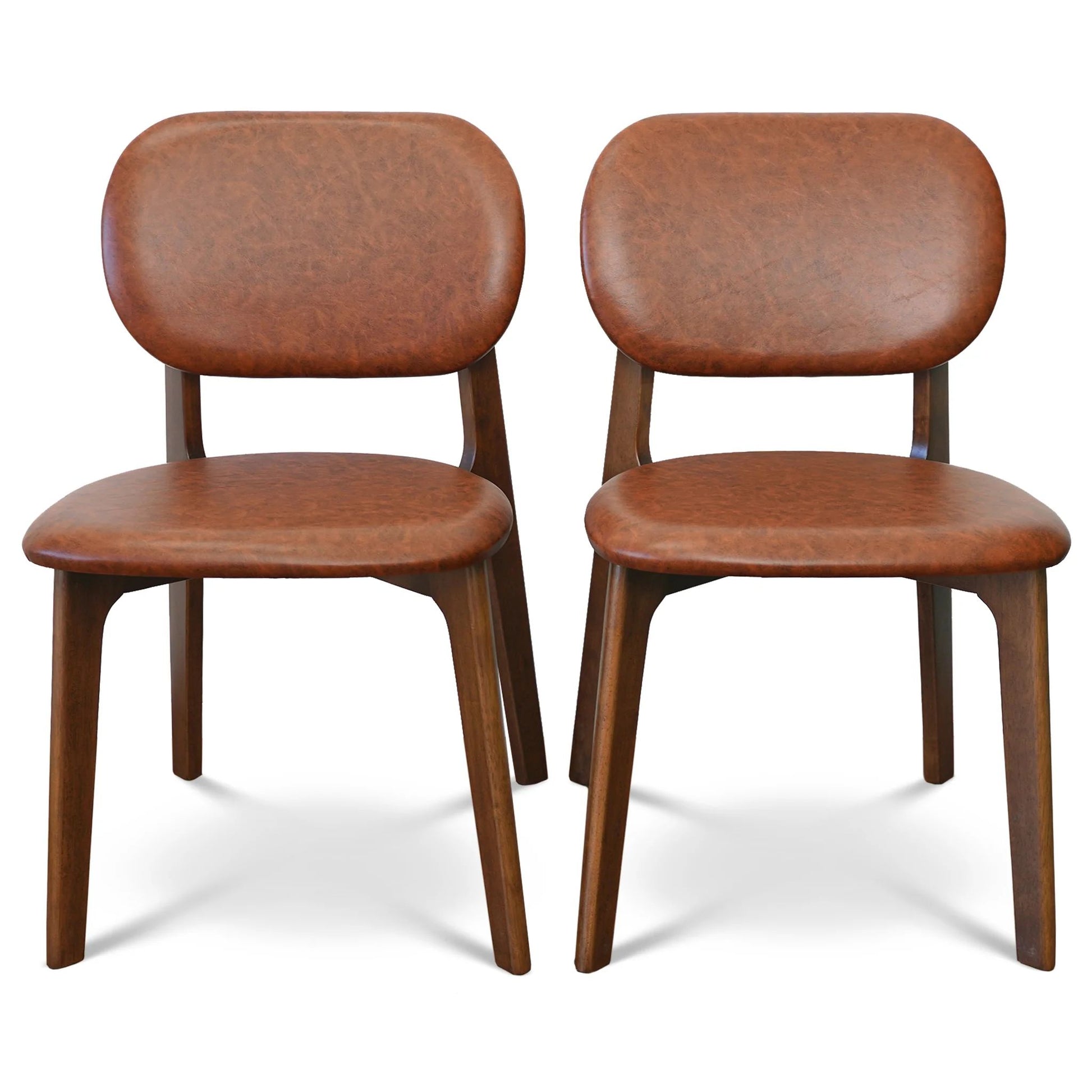 Kelsey Brown Leather Dining Chair (Set Of 2) - Baha-Furniture