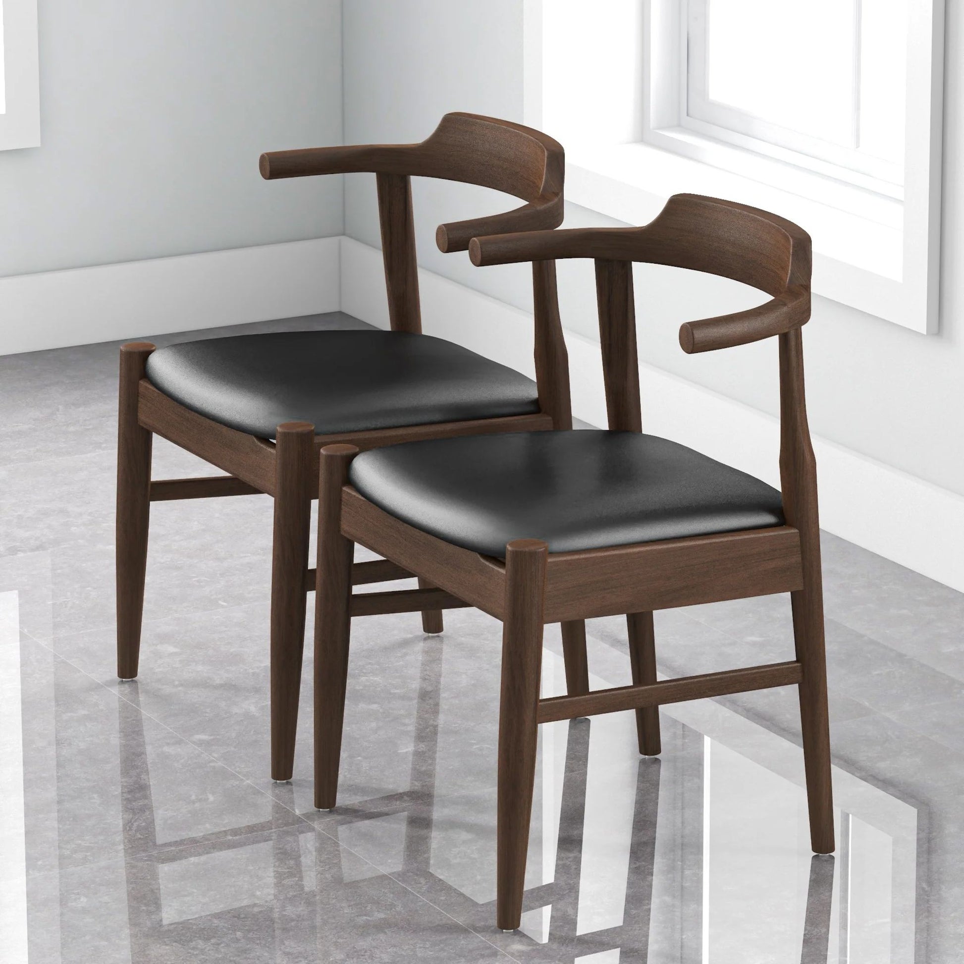 Leon Mid-Century Modern Dining Chair (Set of 2) - Baha-Furniture