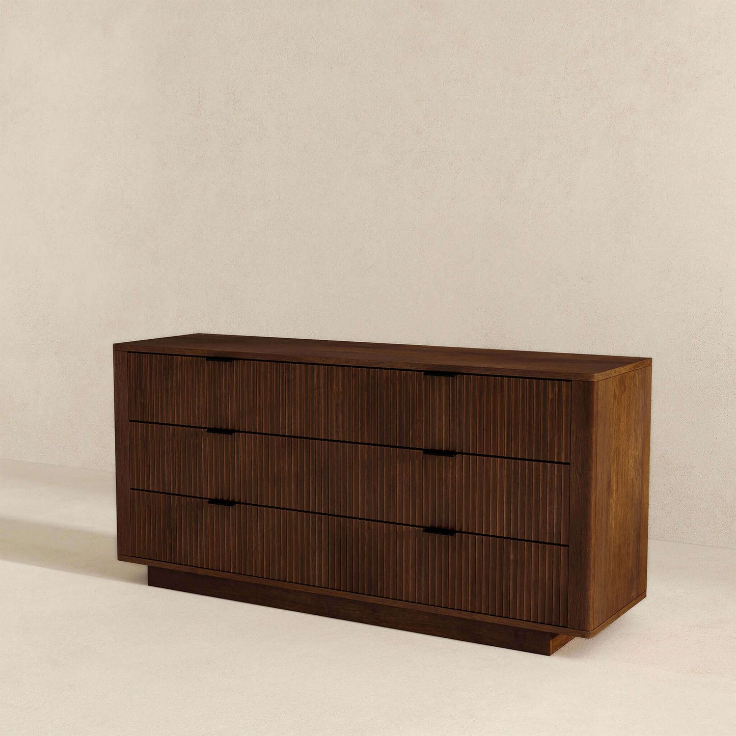 Lola Mid Century Modern Walnut Dresser With 6 Drawers - Baha-Furniture