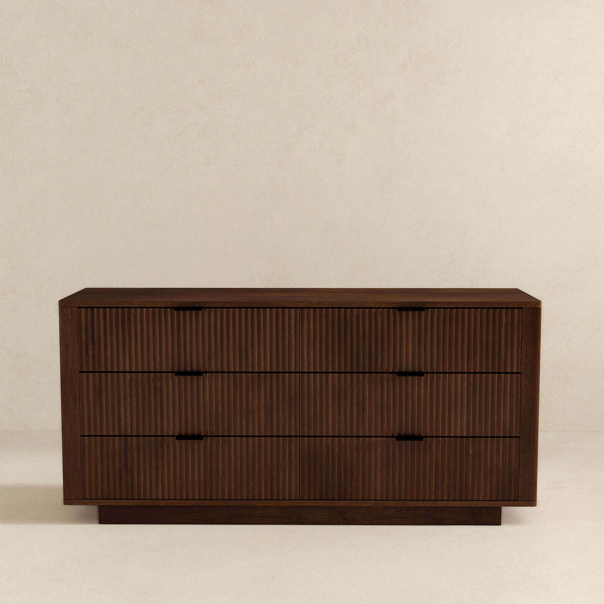Lola Mid Century Modern Walnut Dresser With 6 Drawers - Baha-Furniture