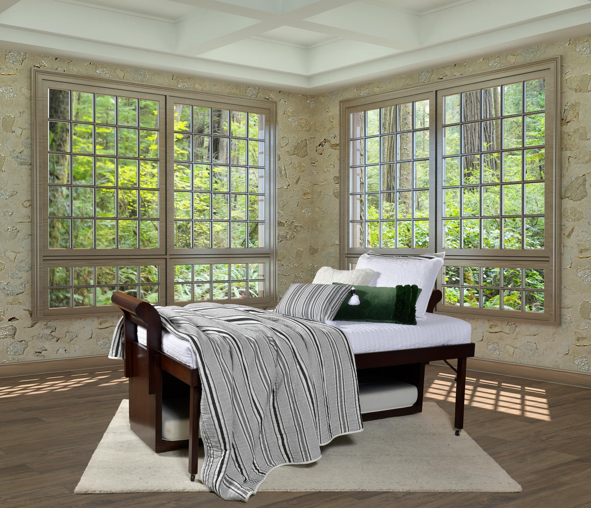 Convertible Bed for Small Bedroom, Twin and Full Bed in One with Mattresses - Baha-Furniture