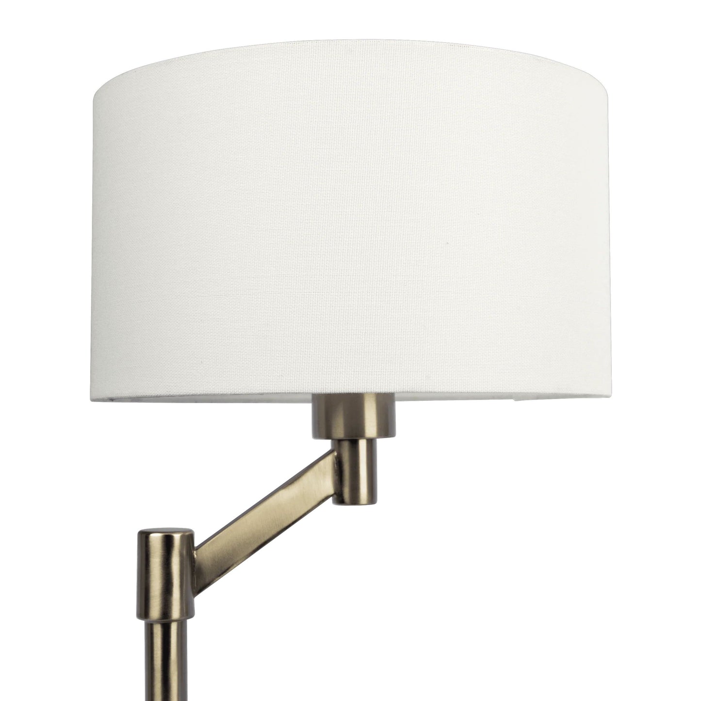 Horizon Brushed Nickel Table Lamp with On/Off Switch Curved Metal Base Linen Shade - Baha-Furniture