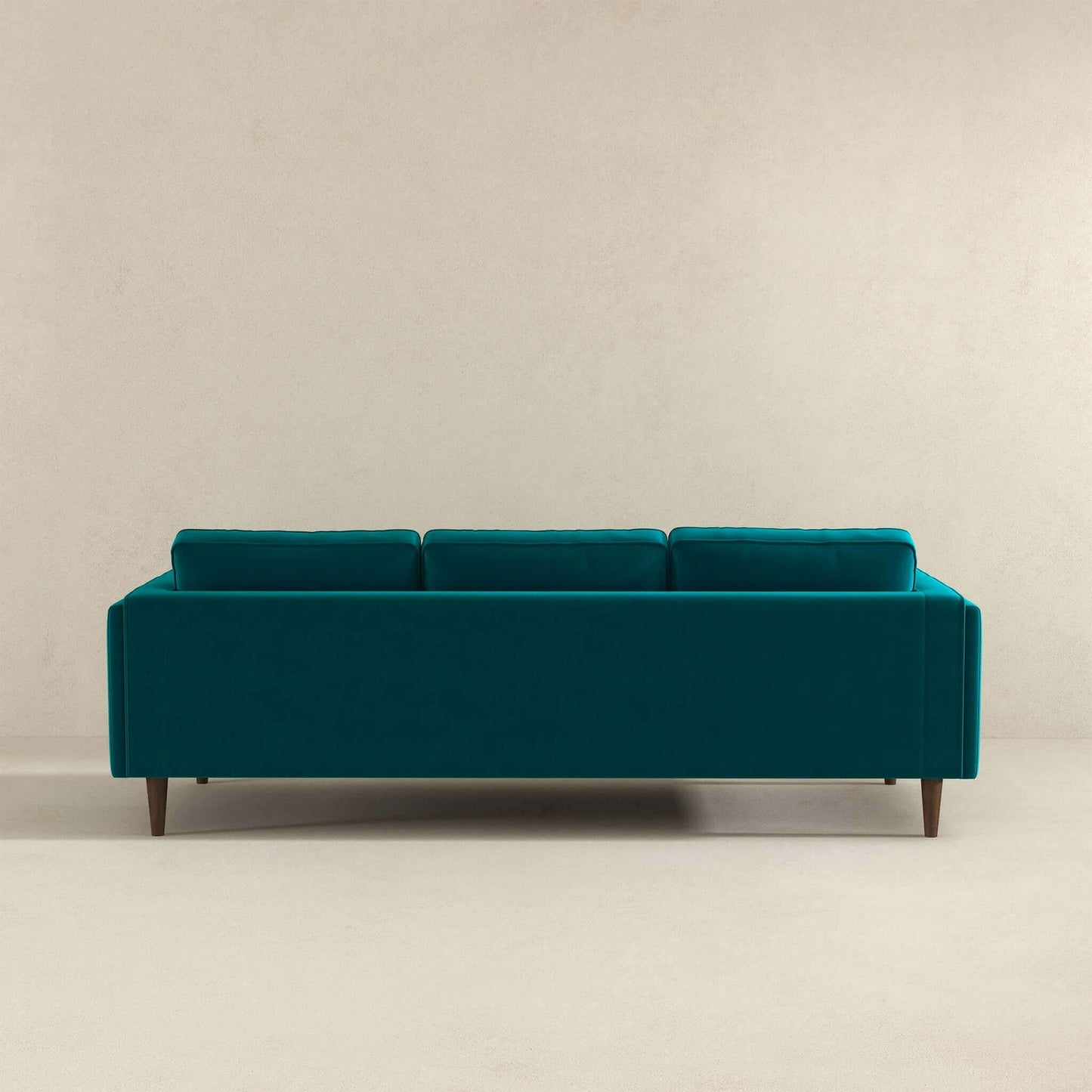 Amber Mid Century Modern Teal Luxury Velvet Sofa